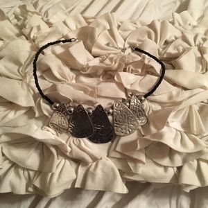 Silver and Black Necklace